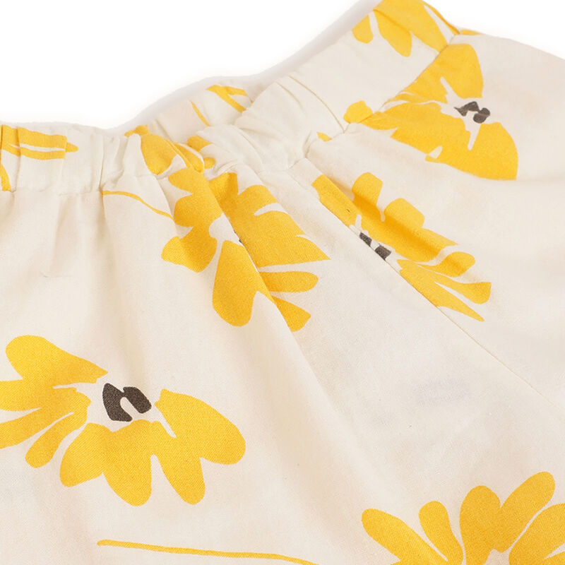 Girls White and Yellow Floral Trouser image number 2